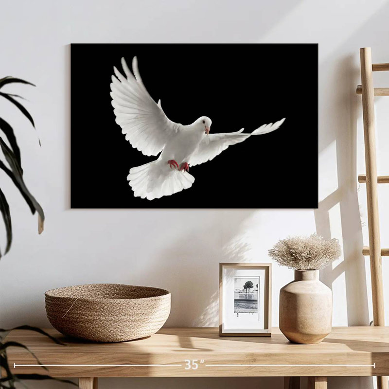 Brampt Flying White Dove, 24" H x 36" W