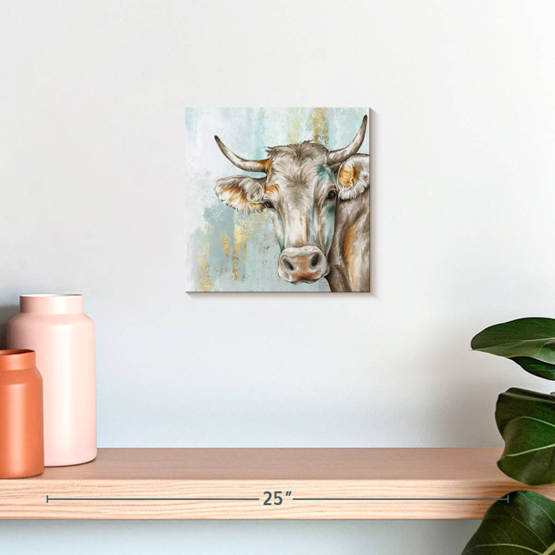 Brampt Headstrong Cow I, 10" H x 10" W