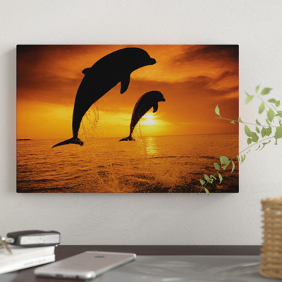 " Jumping Bottlenose Dolphins " Color Photography