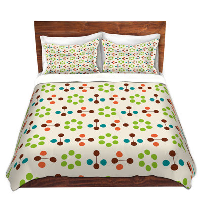 DiaNoche Duvet Cover Sets Microfiber by Nika Martinez - Mid Century Flower Chocolate Lima