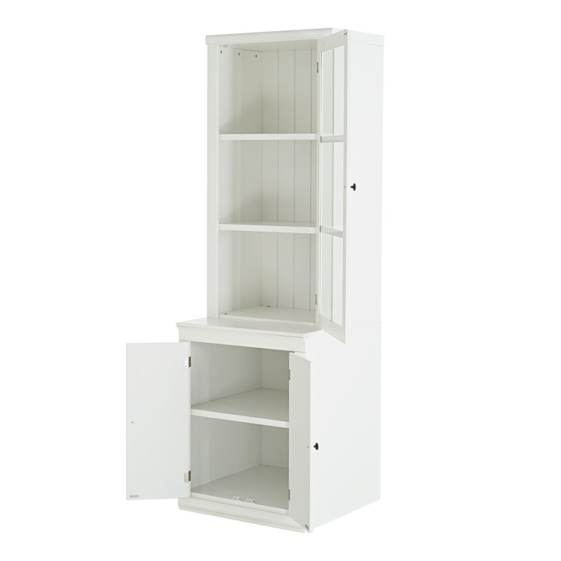 75.25" Tall Farmhouse Display Cabinets With Storage