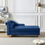 Chaise longue en velours bleu marine avec espace de rangement généreux - Revêtement doux et pieds dorés chics et modernes-753881317-753881319
