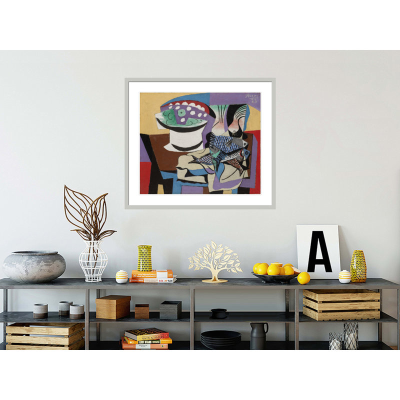 «Still Life with Fish» par Pablo Picasso, impression giclée sur cadre, H 33,5 po x l 38,45 po