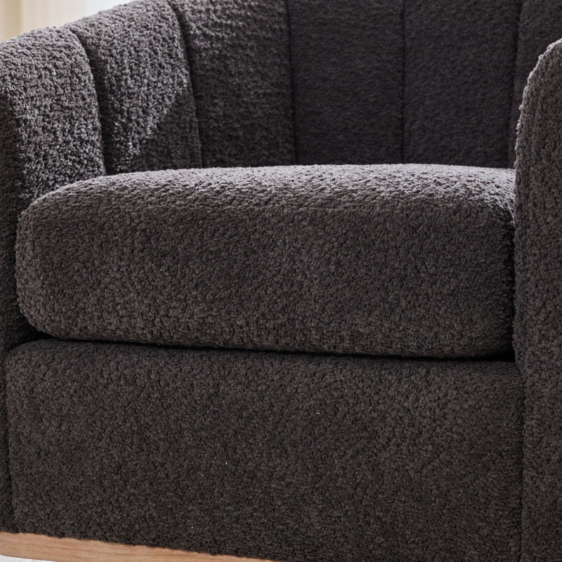 Fauteuil demi-tonneau pivotant surdimensionné (ensemble de 2), Gris anthracite