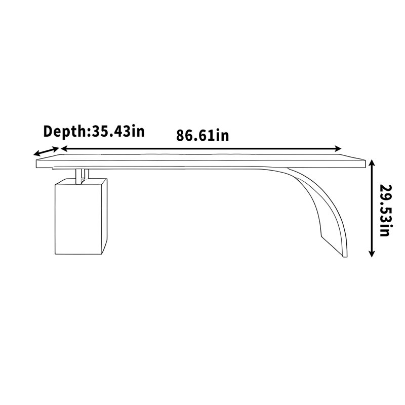 Bercht, H 29,53 po x l 86,61 po x P 35,43 po