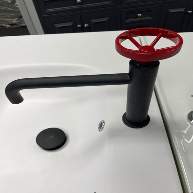Enza Single-Hole Bathroom Faucet, Black