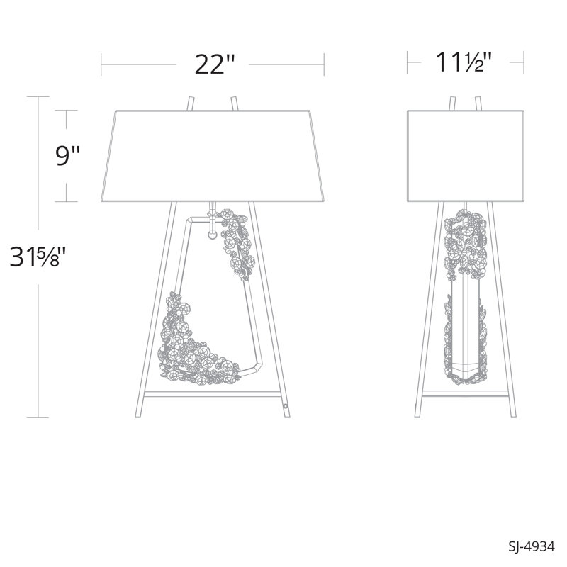 Flora Table Lamp, Black