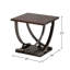Table de bout moderne en nickel noir avec tablette - plateau de table carré et rangement inférieur de 25,5 pouces