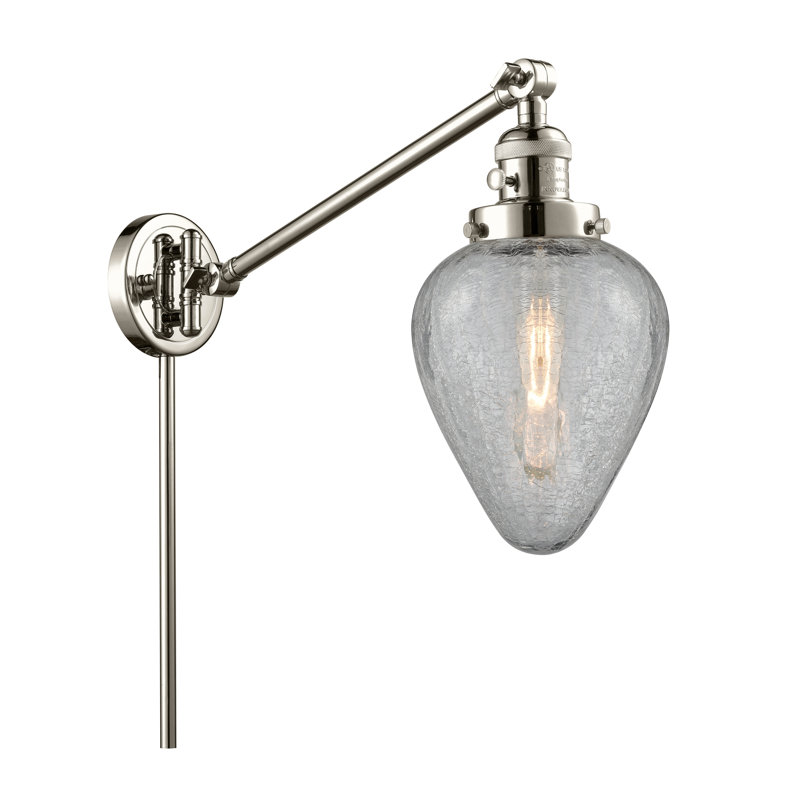 Bras articulé à 1 lumière à intensité variable Shauna, Nickel poli