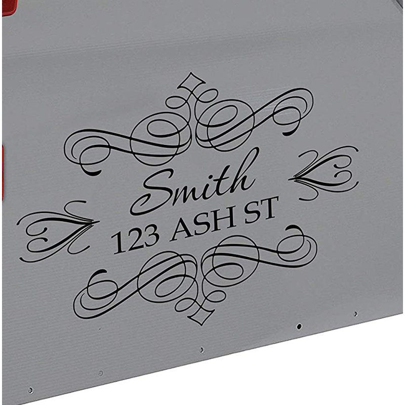 Décalcomanie murale personnalisable adresse de boîte aux lettres personnalisée, Noir, Oui