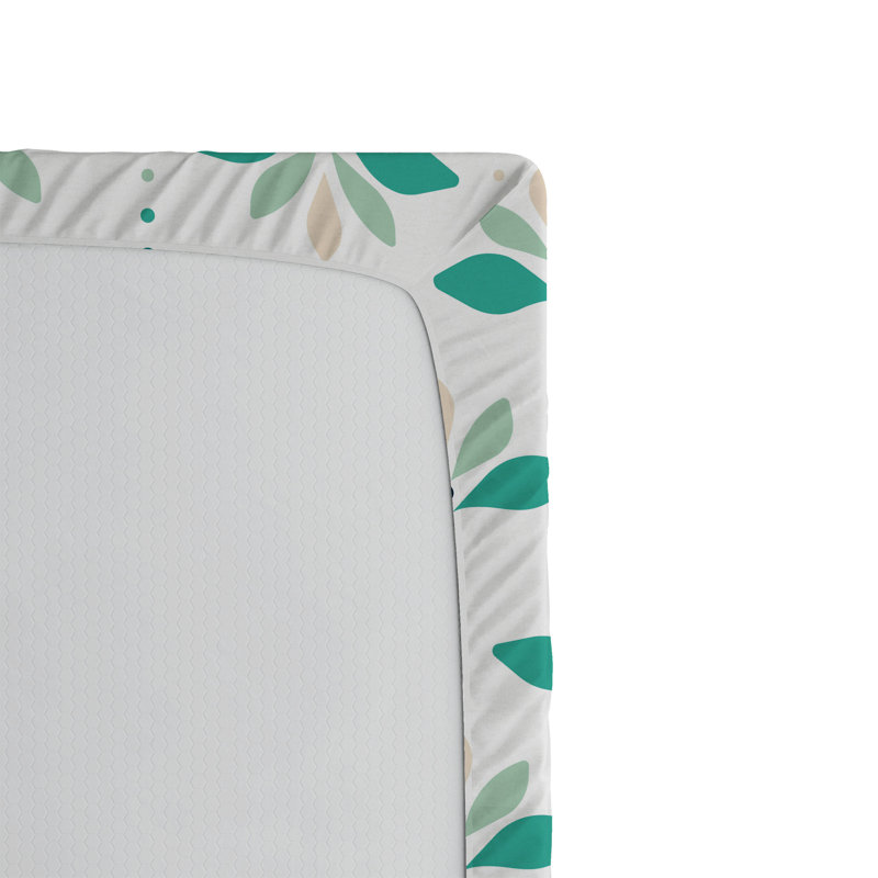 Ambesonne Fitted Sheet, Twin XL Fitted Sheet, Dark Seafoam Reseda Green Floral