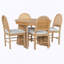 Ensemble de table de salle à manger 5 pièces pour 5 personnes, ensemble de table de salle à manger extensible rétro avec 4 chaises rembourrées-1848539531