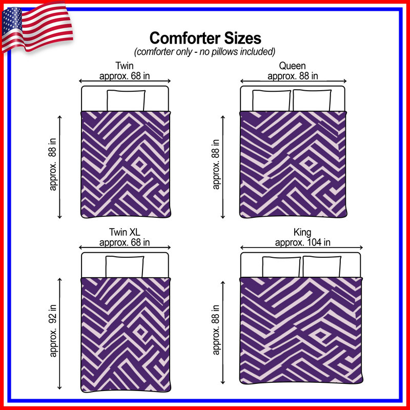 Édredon mauve à motif en zigzag, Twin Extra Long