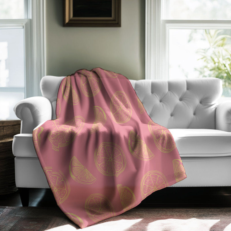 Couverture 1 pièce en sherpa Rosy Citrus Glimmer, L 60 po x L 80 po