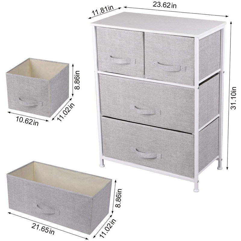 Flemingdon Iron 152.4cm W 4 - Drawer Chest of Drawers