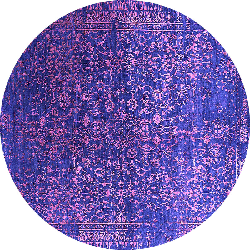 Tapis mauve Mid-Century 2587, Rond 8 pi