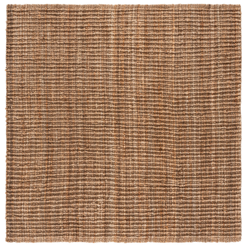 Alda Erroll Pollux Machine Made Power Loom Jute Area Rug, Square 5'