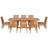 9 Piece Teak Wood Outdoor Patio Dining Set Including Rectangular Extension Table With 8 Abaco Side Chairs