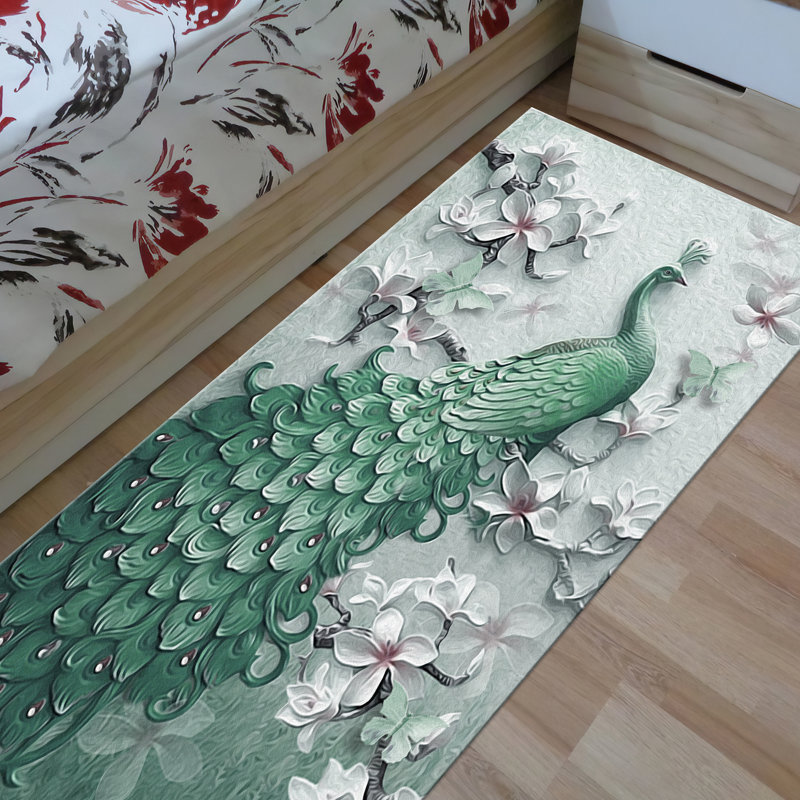 Stylish Non Woven Thin Type Printed Rug Featuring an Intricate Geometric Design for a Modern Touch in your Home Decor