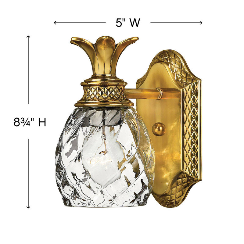 Plantation 1-Light Armed Sconce, Burnished Brass