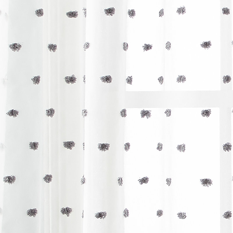 Paire de rideaux semi-transparents avec œillets Katya, Gris