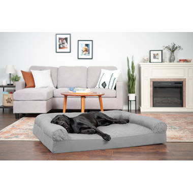 Quilted Full Support Solid Orthopedic Sofa Dog Bed
