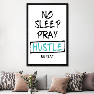 No Sleep Teal by Mlli Villa - Print on Canvas