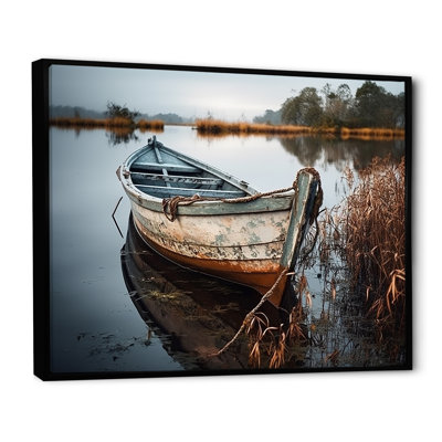 Coastal Boat Charm In Autumn - Coastal Boat Wall Art