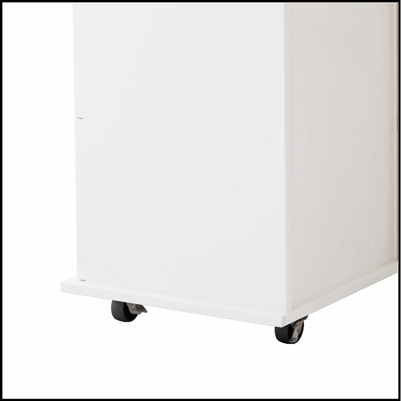 Chariot d'îlot de cuisine durable avec armoire à 2 portes, trois tiroirs et support à épices pour un rangement et une mobilité accrus