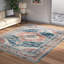 Tapis médaillon Mauna pour le salon, la salle à manger et la cuisine, bleu / ivoire-414027152