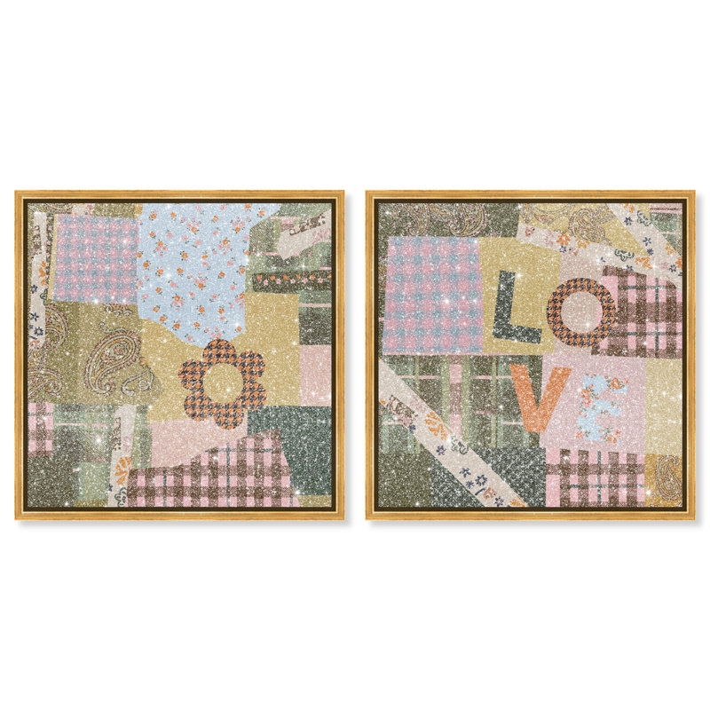 Retro Scarf Set Set by Oliver Gal, 42"H x 42"W, Gold Floater Frame