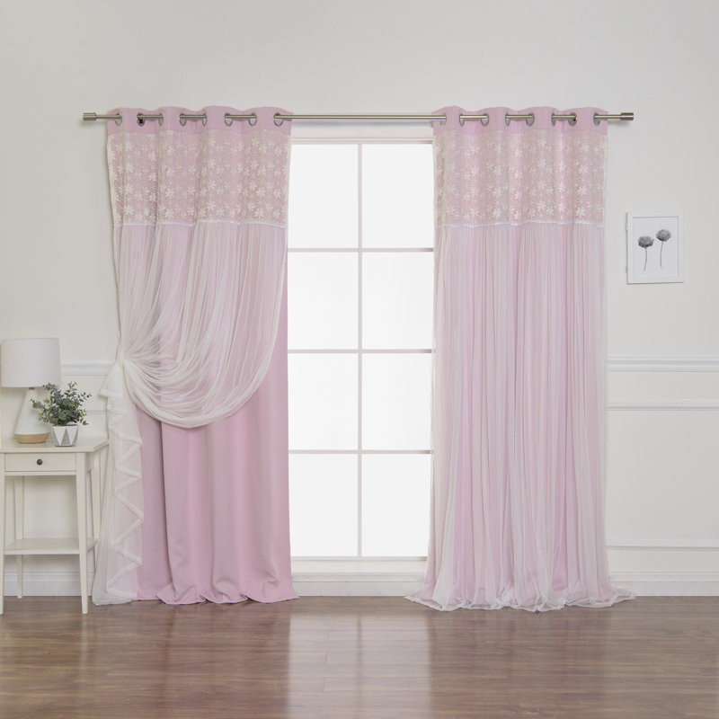 Paire de rideaux occultant et isolants avec œillets Larue, Rose pâle, l 52 po x L 84 po
