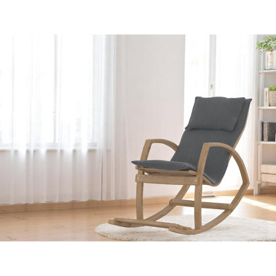 Contemporary Rocking Chair, Wooden Frame And Ergonomic Design For Relaxing Modern Chair With Upholstery, Padded by Lark Manor