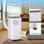Climatiseur portatif 10000 BTU 3-en-1 climatiseur portatif avec télécommande et ensemble de fenêtre refroidit jusqu'à 420 pieds carrés pour la maison / bureau blanc + gris