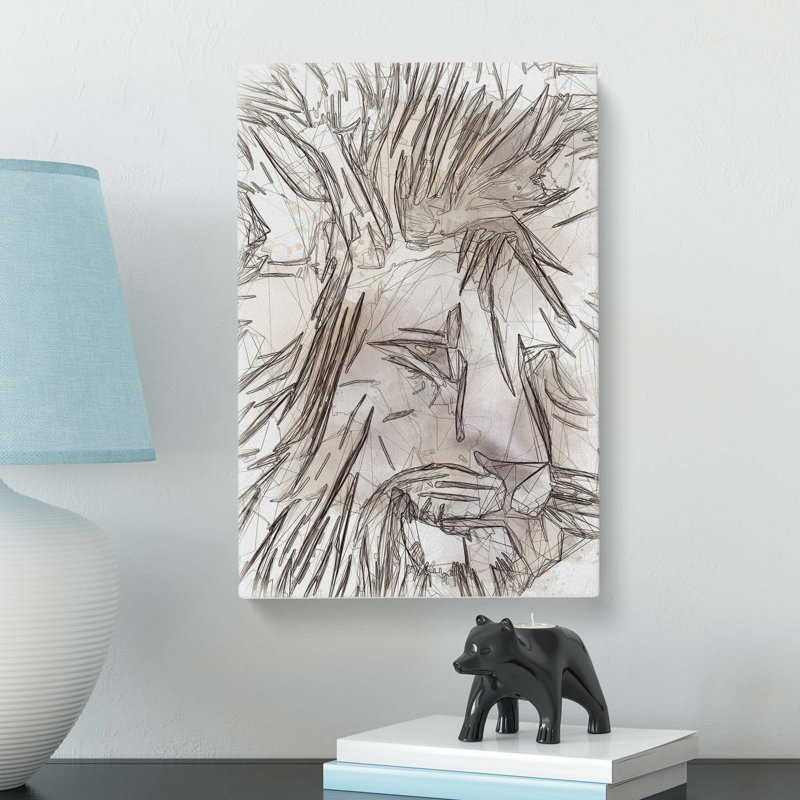 Abstract Lion Art - Wrapped Canvas, 76cm H x 50cm W x 3cm D