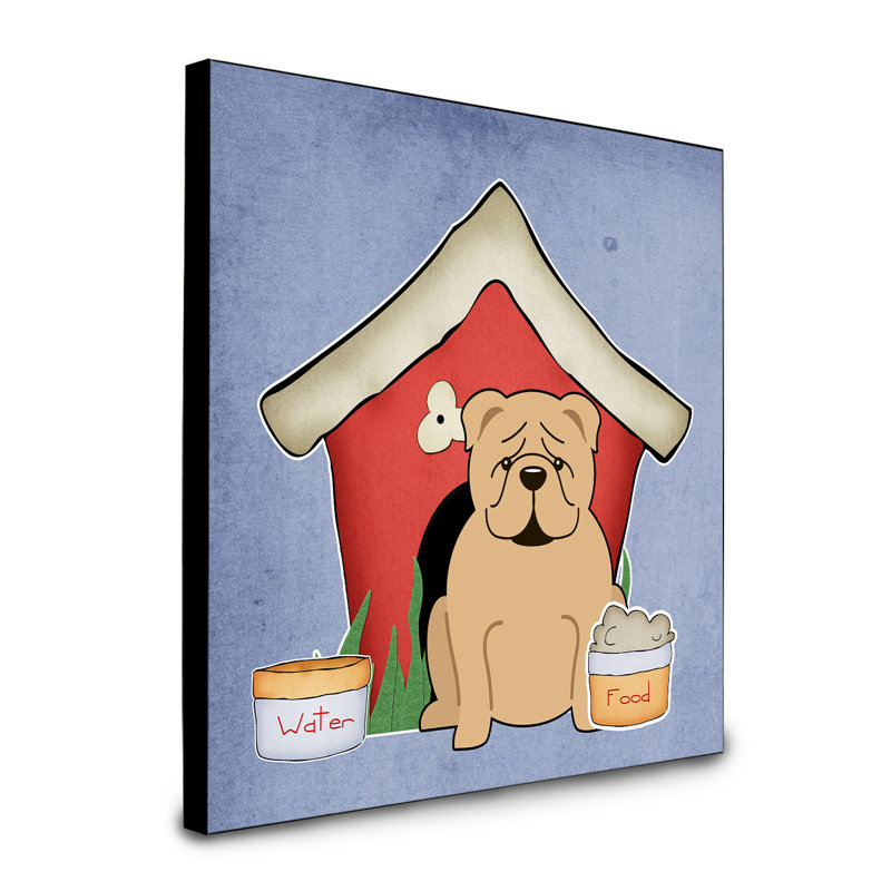 Panneau mural d’art collection dog house Scarvinia, Bouledogue anglais fauve