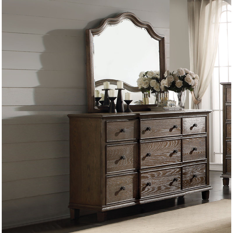 Commode 9 tiroirs avec Miroir Piazza Trystan