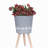 S/2 10/12" DIAMOND PLANTER W/ WOOD LEGS, GRAY (KD)