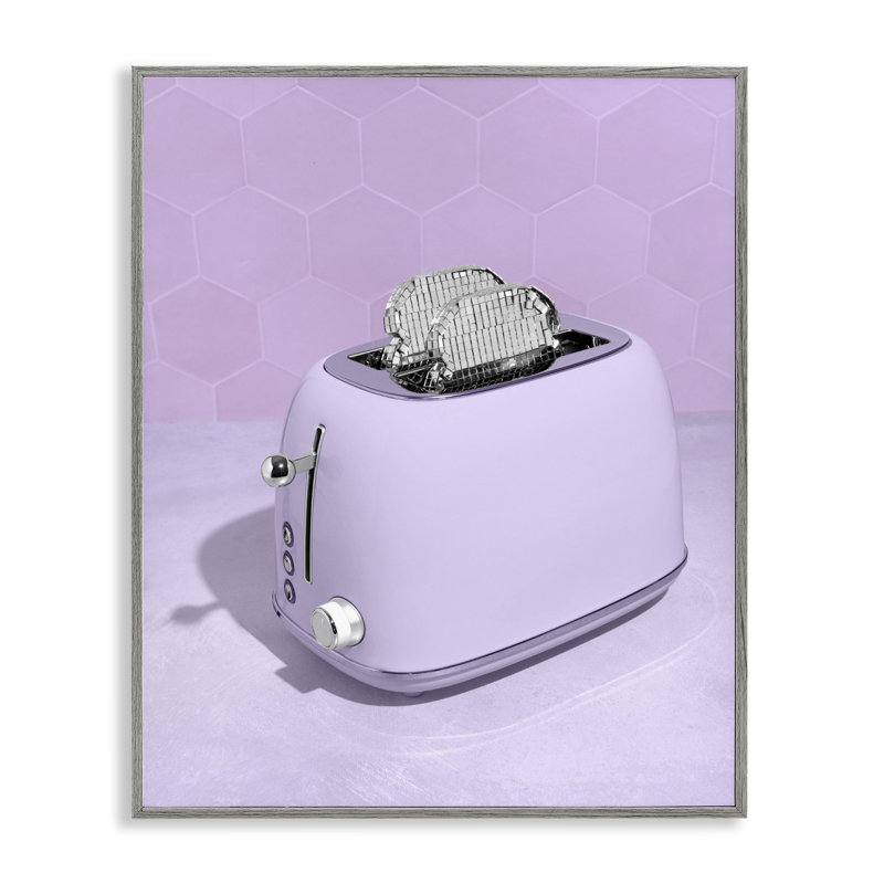 Giclée encadrée disco toast sur mauve, design par Lish Creative, 20 x 16, Giclée de ferme grise encadrée