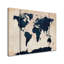 «World Map Navy» par Michael Tompsett, ensemble de 3 reproductions sur toiles-31105042