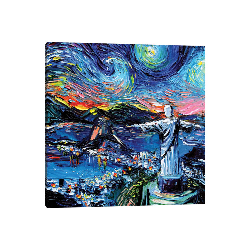 Van Gogh Never Saw Christ The Redeemer by Aja Trier - Wrapped Canvas Painting, 66.04 cm H x 66.04 cm W x 1.91 cm D
