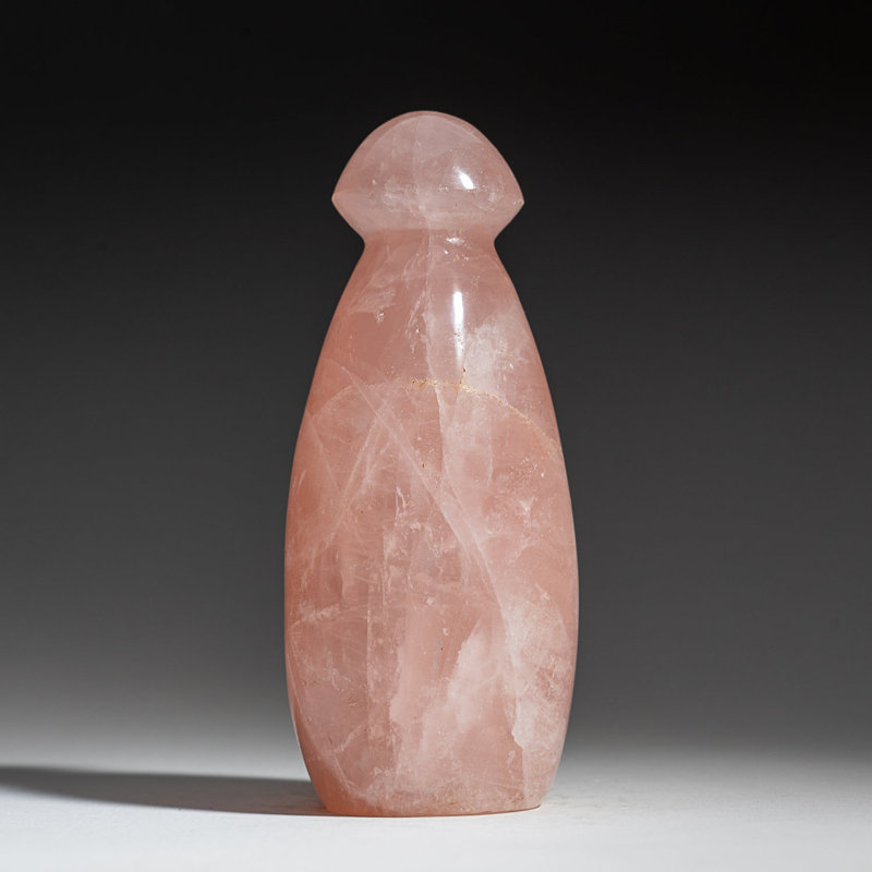 Genuine Polished Rose Quartz Reiki Crystal Mushroom (1.2 Lbs)