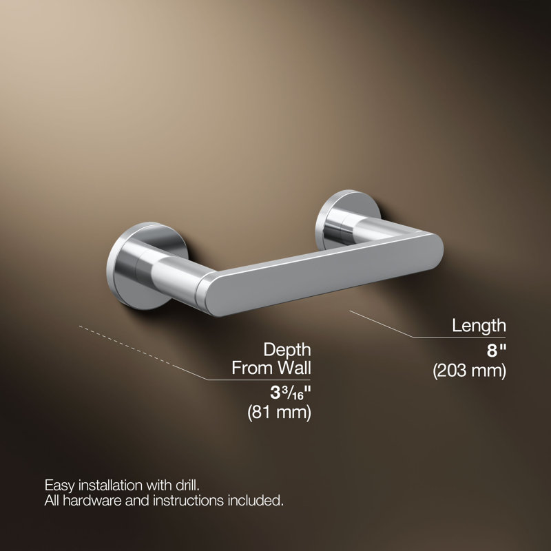 Wall Mount Toilet Paper Holder, Polished Chrome