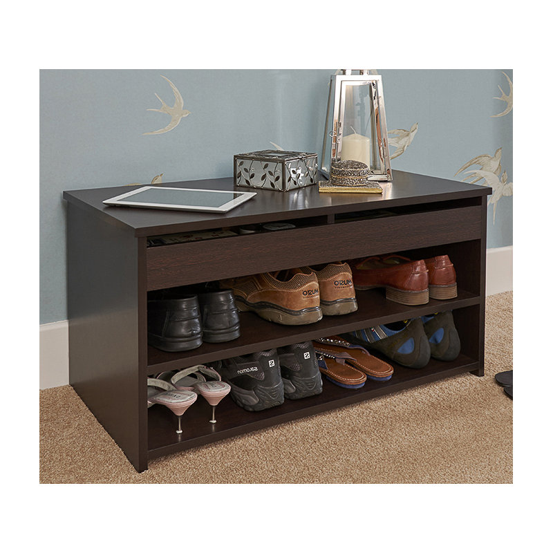 8 Pair Stackable Shoe Storage Cabinet, Espresso