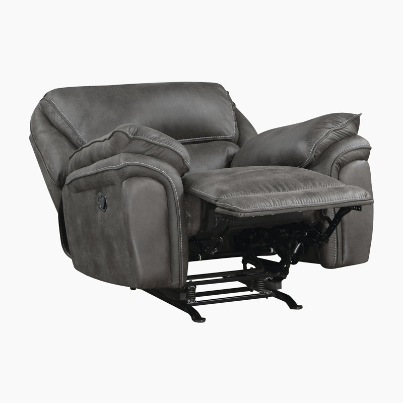 Lineham 44.5" Modern & Contemporary Polished Microfiber Rocker Reclining Chair with Gentle Rocking Motion, Gray, Rocker