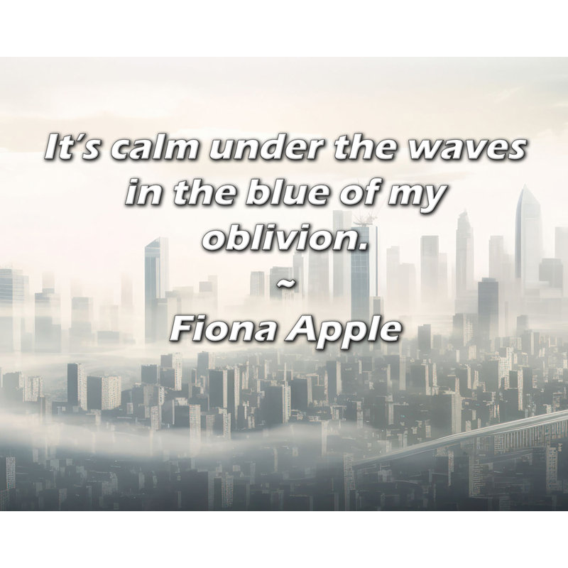 Toile tendue avec châssis Latitude Run® par Fiona Apple: «C'est calme sous les vagues dans le bleu de mes yeux