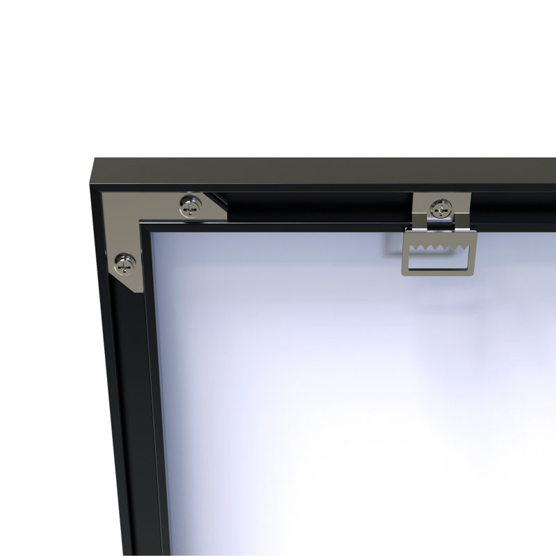 Miroir mural 36 po x 36 po moderne en aluminium noir, pour salle de bain, salon, chambre à coucher, reflet tout autour, cadre de salle de bain surdimensionné facile à installer, monté, à l'épreuve, reflet tout autour