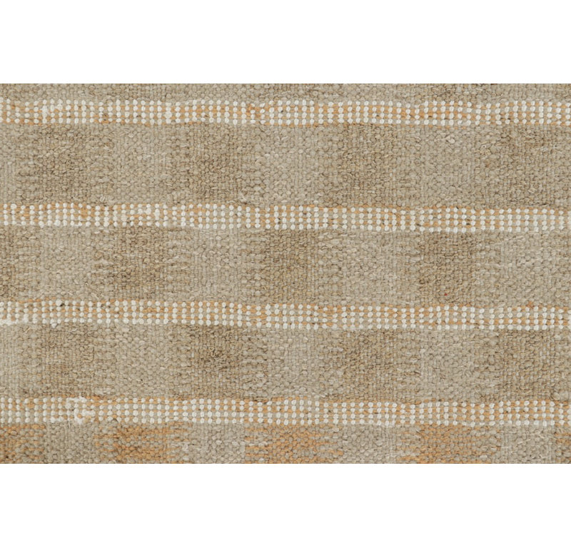 Scandinavian Hand Knotted Wool Geometric Area Rug, Rectangle 13' x 19'