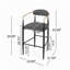 Tabouret de bar rembourré en tissu anthracite l 23 po x P 21,5 po x H 42 po Christopher Knight Home
