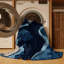 Tapis bleu éclectique lavable à la machine Pittman Baba Yaga-2073743200
